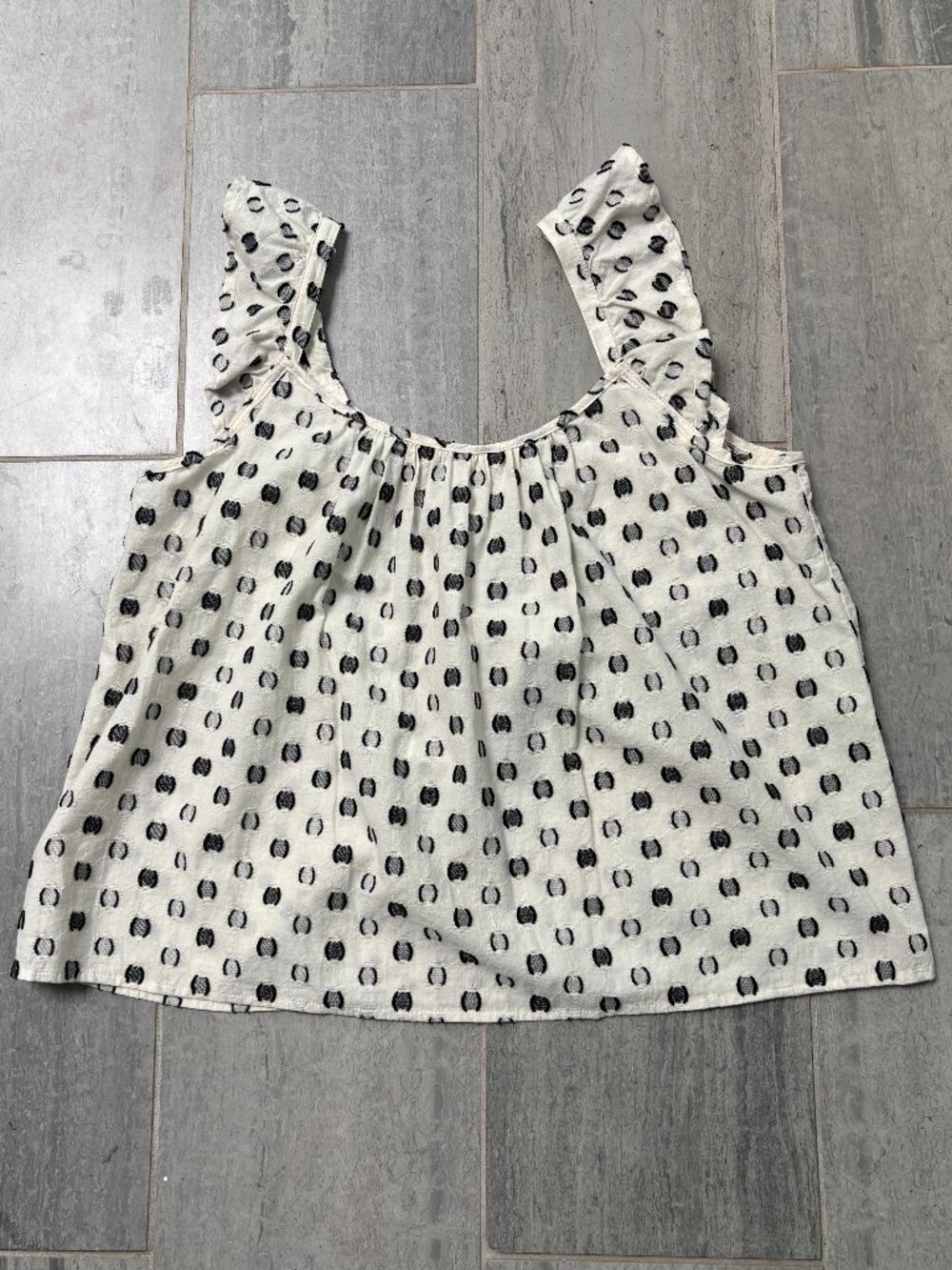 XIRENA Rue Ruffle Straps Tank Top Ivory Size Small - Picture 3 of 11